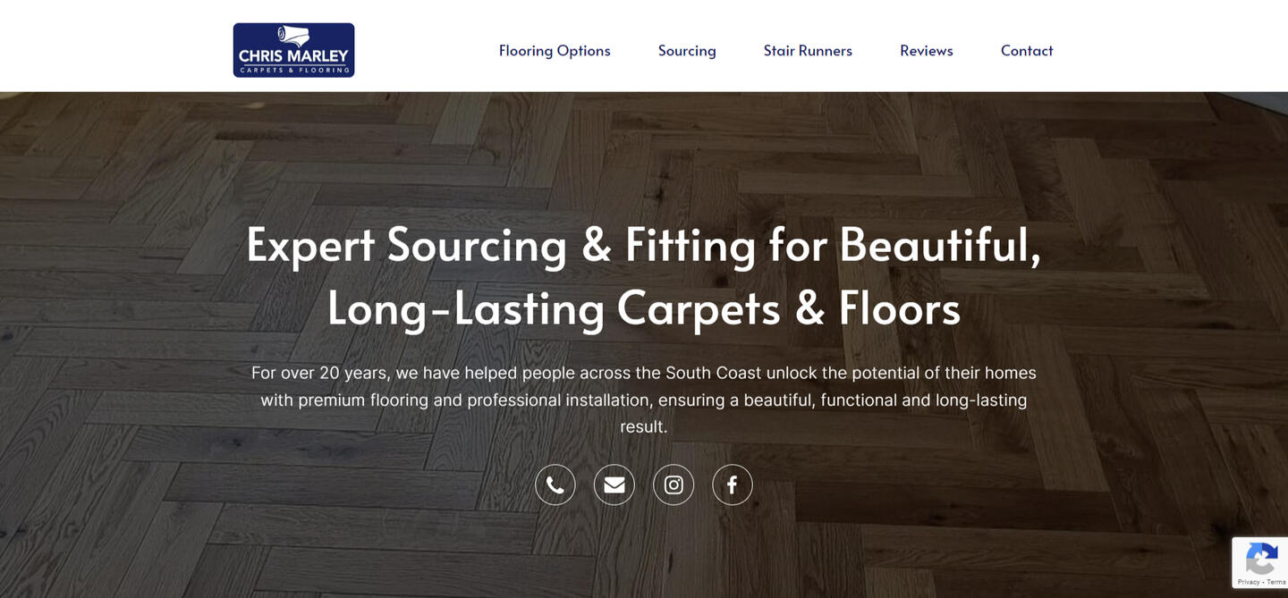 Carpet fitter website design screenshot